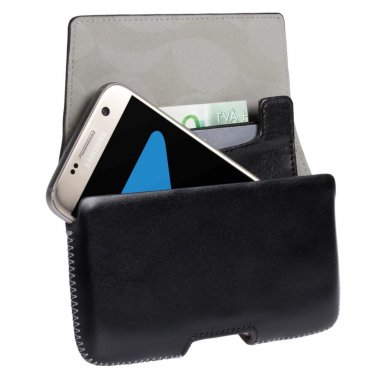 Krusell HECTOR Plus 5XL - кожен (естествена кожа) калъф за iPhone XS Max, 8/7 Plus, Galaxy S9, S9 Plus, Note 8/9, LG G7, Huawei P20 и смартфони 