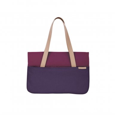 STM Grace Deluxe Laptop Sleeve - дизайнерска чанта с дръжки за MacBook и преносими компютри до 15 инча (тъмнолилав)