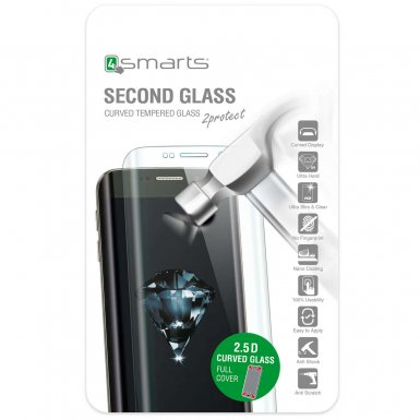 4smarts Second Glass Curved 2.5D - калено стъклено защитно покритие за целия дисплея на Huawei Honor 8 (прозрачен-черен)