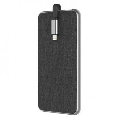 Comma iTravel Power Bank 7000mAh - външна батерия 7000mAh с вграден MFI Lightning кабел за Apple продукти и USB изход за други утсройства (черен)