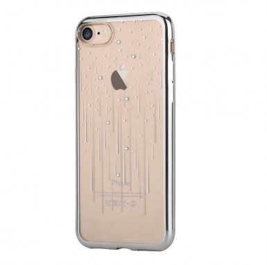 Devia Crystal Meteor Case - силиконов (TPU) калъф за iPhone 8, iPhone 7 (с кристали Сваровски) (златист)