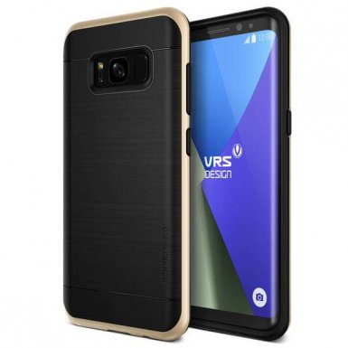 Verus High Pro Shield Case - висок клас хибриден удароустойчив кейс за Samsung Galaxy S8 (черен-златист)
