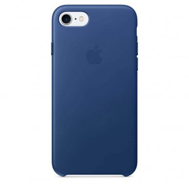 Apple iPhone Leather Case - оригинален кожен кейс (естествена кожа) за iPhone 8, iPhone 7 (сапфир)