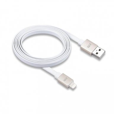 Just Mobile AluCable Flat 100cm Lightning Cable - изключително здрав и качествен Lightning кабел за iPhone, iPad, iPod с Lightning (100 см.) (златист)