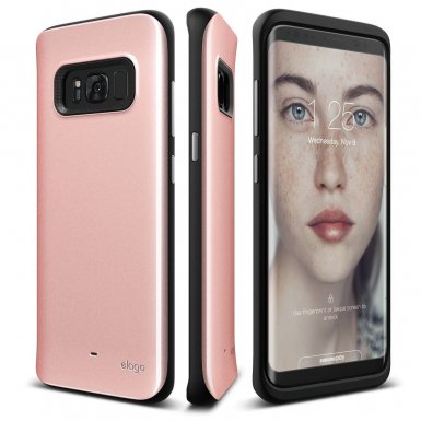 Elago S8 Grip Hybrid Case - удароустойчив хибриден кейс за Samsung Galaxy S8 (розово злато)