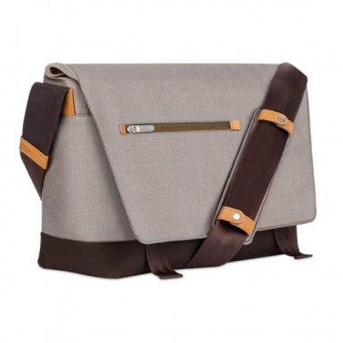 Moshi Aerio Messenger Bag - стилна кожена чанта за MacBook Pro 15 и лаптопи до 15.4 ин. (сива)
