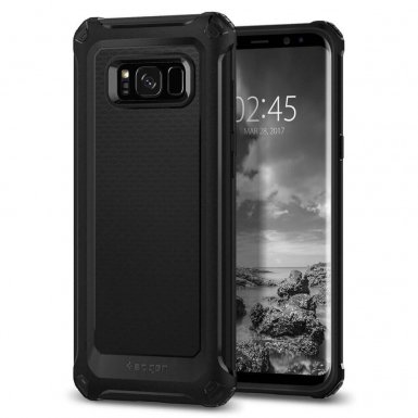 Spigen Rugged Armor Case - термополиуретанов кейс с най-висока степен на защита за Samsung Galaxy S8 (черен)
