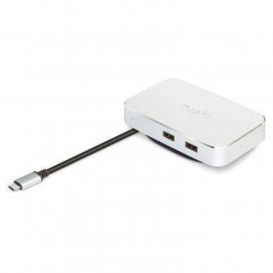 Moshi USB-C Symbus Dock - USB-C хъб за свързване от USB-C към HDMI 4K, Ethernet, USB-A (сребрист)
