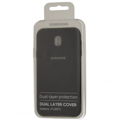 Samsung Dual Layer Cover EF-PJ730CB - оригинален хибриден кейс за Samsung Galaxy J7 (2017) (черен)