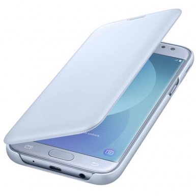 Samsung Flip Wallet Cover EF-WJ530CL - оригинален кожен кейс за Samsung Galaxy J5 (2017) (светлосин)