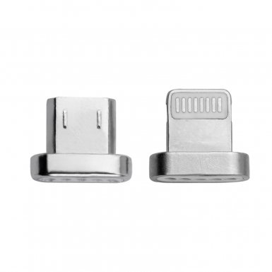 4smarts Magnetic Lightning & Micro USB GravityCord Connectors - магнитни накрайници (за магнитен кабел GravityCord) с Lightning и MicroUSB конектори (сребрист)