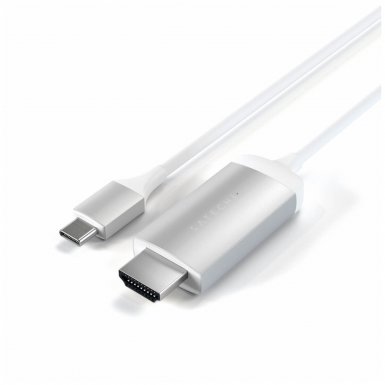 Satechi Aluminum 4K USB-C to HDMI Cable - кабел с поддръжка на 4K за свързване от USB-C към HDMI (сребрист)