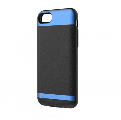 Comma MoreCard 2 Dual Sim Case - кейс с вградена батерия 1300mAh и слот за втора сим карта за iPhone 8, iPhone 7 (черен-син)