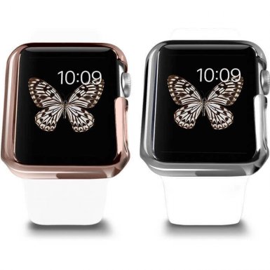 Ozaki Wardrobe 2 in 1 Set - комплект от два броя твърд кейс за Apple Watch Sport 38mm (златист и сребрист)