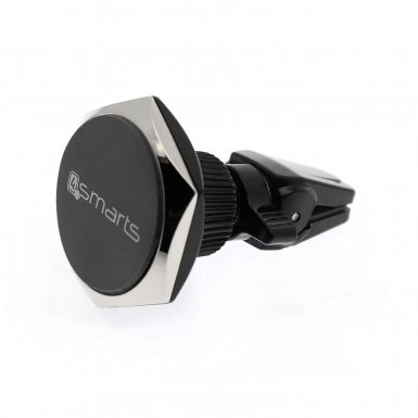 4smarts Ultimag Magnetic Vent Car Holder Clampmag - магнитна поставка за радиатора на кола за iPhone и смартфони (черен-сребрист)