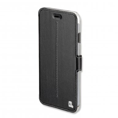 4smarts Supremo Book Flip Case - кожен калъф с поставка и отделение за кр. карта за iPhone XS, iPhone X (черен)