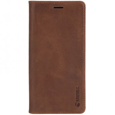 Krusell Sunne Folio Case - кожен калъф (ествествена кожа) тип портфейл за Samsung Galaxy Note 8 (кафяв)