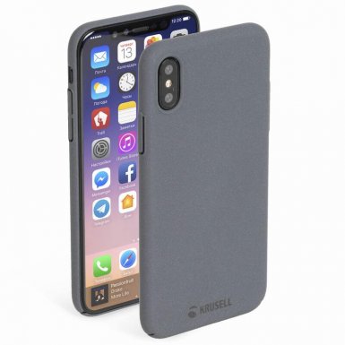 Krusell Sandby Cover - поликарбонатов кейс за iPhone XS, iPhone X (черен)
