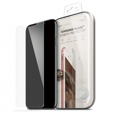 Elago Tempered Glass - два броя калено стъклено защитно покритие за дисплея на iPhone XS, iPhone X (прозрачен) (2 броя)