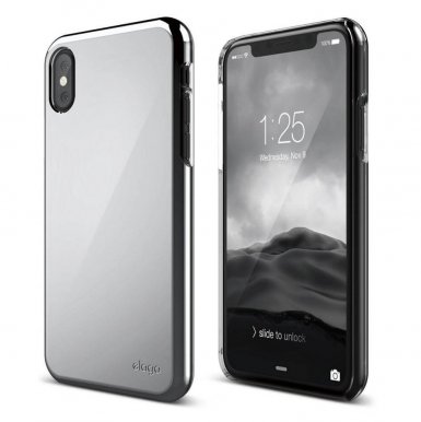 Elago S8 Slim Fit 2 Case - качествен поликарбонатов кейс за iPhone XS, iPhone X (сребрист)