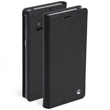 Krusell Malmo 4 Card FolioCase - кожен калъф, тип портфейл и поставка за Samsung Galaxy Note 8 (черен)