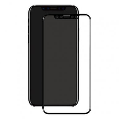 Eiger 3D Glass Case Friendly Curved Tempered Glass - калено стъклено защитно покритие с извити ръбове за целия дисплея на iPhone XS, iPhone X (черен-прозрачен)