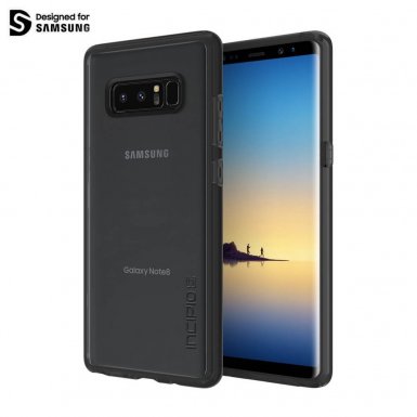 Incipio Octane Pure Case - удароустойчив хибриден кейс за Samsung Galaxy Note 8 (черен-прозрачен)