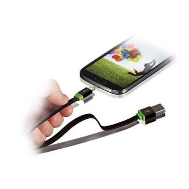 Mobee Smart Cable - кабел изработен от рециклирани материали за устройства с microUSB (100 см) (черен)
