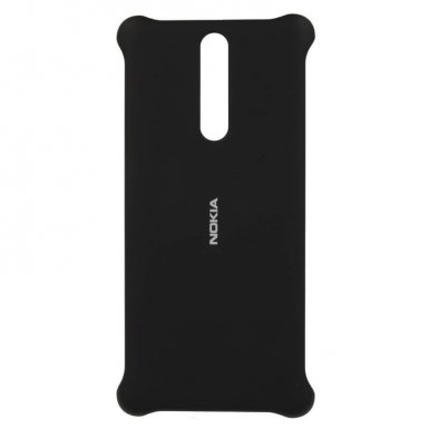 Nokia Soft Touch Case CC-801 - поликарбонатов кейс за Nokia 8 (черен)