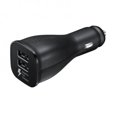 Samsung Fast Dual Car Charger EP-LN920BB 2.0A - оригинално зарядно с 2хUSB за кола за Samsung и мобилни телефони (черен) (bulk)