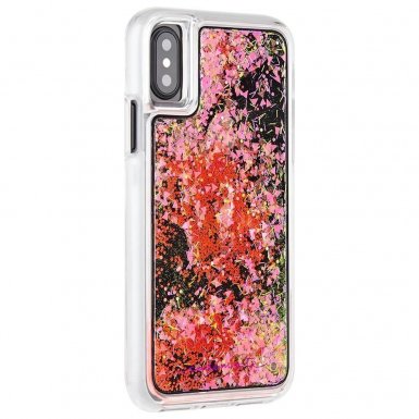 CaseMate Glow Waterfall Case - дизайнерски кейс с висока защита за Apple iPhone XS, iPhone X (розов)