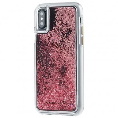 CaseMate Waterfall Case - дизайнерски кейс с висока защита за Apple iPhone XS, iPhone X (розов)