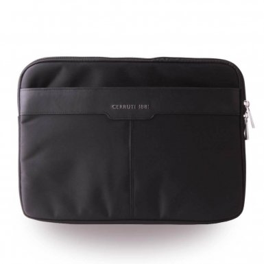 Cerruti 1881 Notebook Sleeve - дизайнерски луксозен кожен калъф за преносими компютри до 13.3 инча (черен)