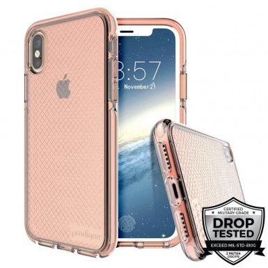 Prodigee Safetee Case - хибриден кейс с висока степен на защита за iPhone XS, iPhone X (розов)