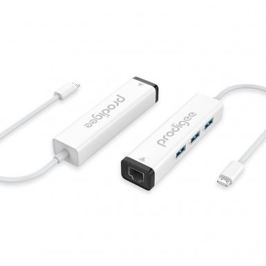 Prodigee USB-C to USB-A Hub & Ethernet - USB хъб с 3 USB изхода и Ethernet порт за устройства с USB-C