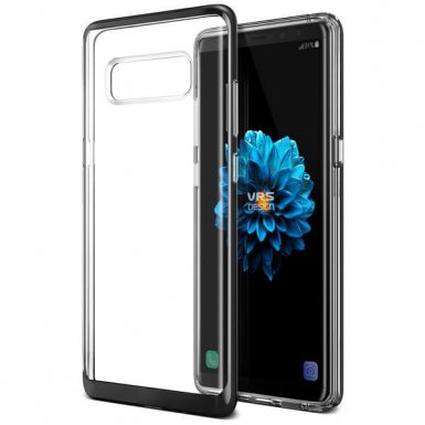 Verus Crystal Bumper Case - хибриден удароустойчив кейс за Samsung Galaxy Note 8 (черен-прозрачен)