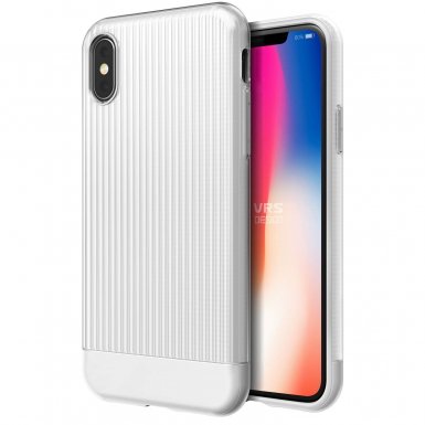 Verus Shine Coat Case - хибриден удароустойчив кейс за iPhone XS, iPhone X (бял)
