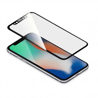 Torrii BodyGlass 3D Full Cover Glass - калено стъклено защитно покритие 0.33мм. за целия дисплей на iPhone XS, iPhone X (прозрачен-черен)