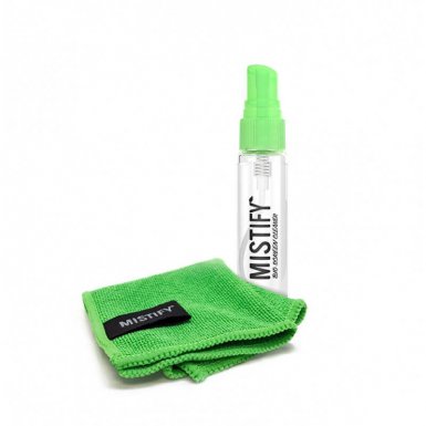 Mistify Natural Screen Cleaner Antibacterial and Non Toxic Sprayer 40ml - антибактериален спрей и микрофибърна кърпичка за почистване на дисплеи