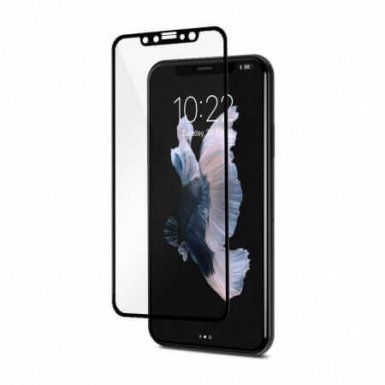 Moshi IonGlass - стъклено защитно покритие за целия дисплей на iPhone XS, iPhone X (прозрачен-черен)