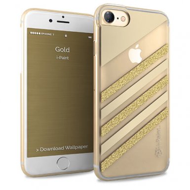 iPaint Glamour Gold Case - дизайнерски TPU кейс за iPhone 8, iPhone 7 (златист)