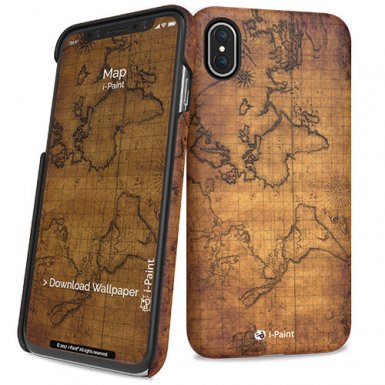 iPaint Map HC Case - дизайнерски поликарбонатов кейс за iPhone XS, iPhone X
