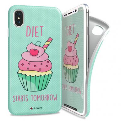 iPaint Cup Cake Soft Case - силиконов (TPU) калъф за iPhone XS, iPhone X