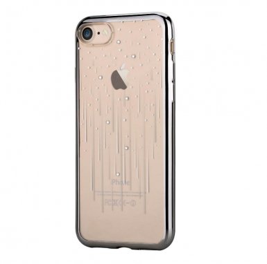 Devia Crystal Meteor Case - силиконов (TPU) калъф за iPhone 8, iPhone 7 (с кристали Сваровски) (черен)