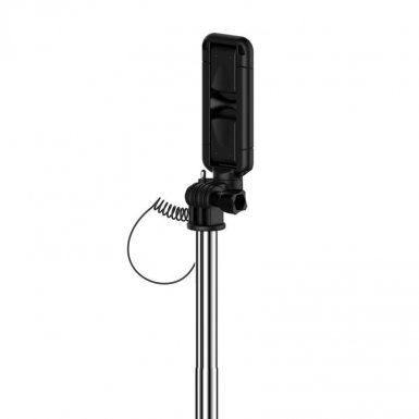 Devia 360 Rotation Selfie Stick - компактен селфи стик за мобилни телефони с 3.5 мм аудио жак (черен)