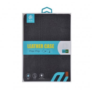 Devia Flax Case - кожен калъф и поставка за iPad Pro 10.5 (черен)