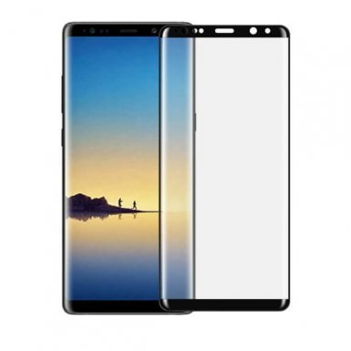 Devia 3D Glass Edge to Edge Curved Tempered Glass - калено стъклено защитно покритие с извити ръбове за целия дисплей на Samsung Galaxy Note 8 (черен-прозрачен)