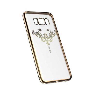 Devia Crystal Iris Case - силиконов (TPU) калъф за Samsung Galaxy S8 Plus (с кристали Сваровски) (златист)