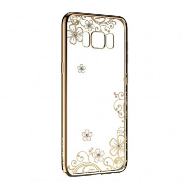 Devia Crystal Joyous Case - поликрабонатов кейс за Samsung Galaxy S8 Plus (с кристали Сваровски) (златист)