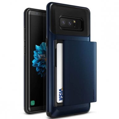 Verus Damda Glide Case - висок клас хибриден удароустойчив кейс с място за кр. карти за Samsung Galaxy Note 8 (тъмносин)